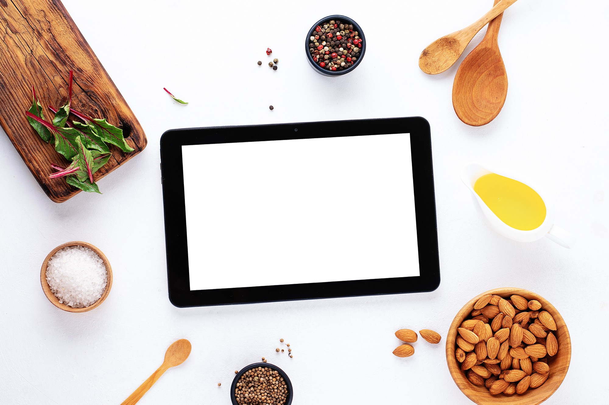 Weekly meal plan overview on tablet